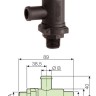 Клапан предохранительный 200-300 л/мин., 20 бар; вх.3/4; вых. ёлочка d=25 (зел.)